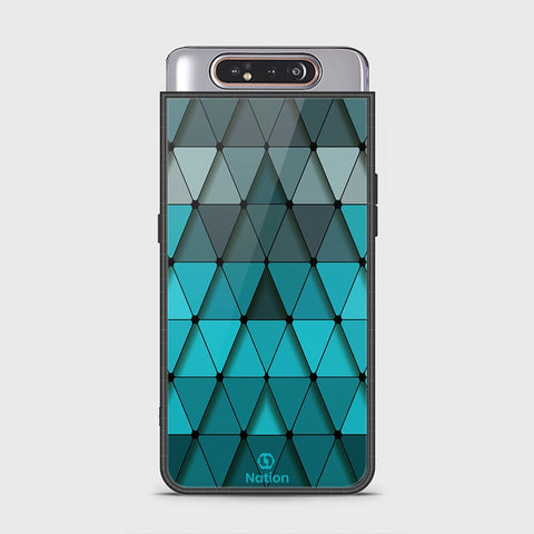 Samsung Galaxy A80 Cover - ONation Pyramid Series - HQ Ultra Shine Premium Infinity Glass Soft Silicon Borders Case