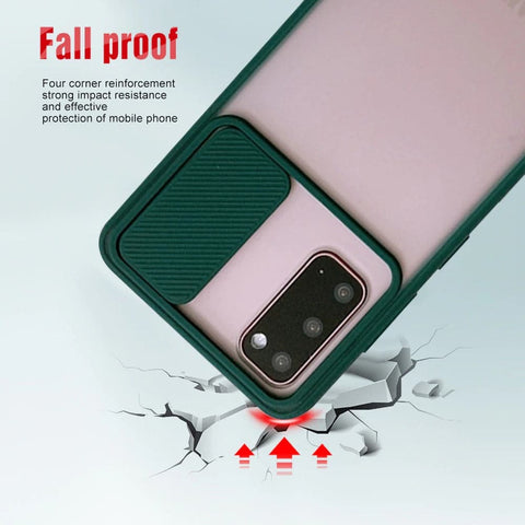 Translucent Matte Shockproof Camera Slide Protection Case For Infinix Hot 8, Hot 8 lite, Hot 9, Hot 9 play, Techno Spark 4, Huawei Y6p