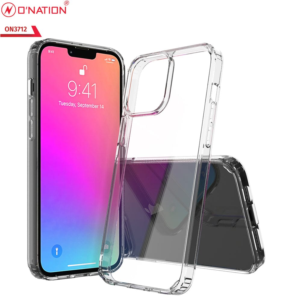 iPhone 13 Pro Max Cover  - ONation Crystal Series - Premium Quality Clear Case No Yellowing Back With Smart Shockproof Cushions