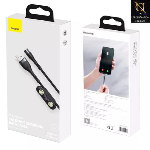 Baseus Zinc Magnetic 3 in 1 Fast Charging Data Cable Kit iPhone / Type C / Micro - Black