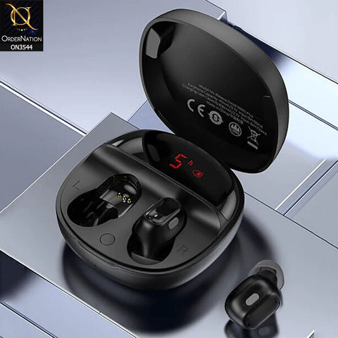 Baseus WM01 Plus TWS Digital Display Wireless Earphone - Black