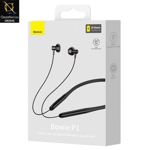 Baseus Bowie P1 Wireless Neckband Earphone - Black