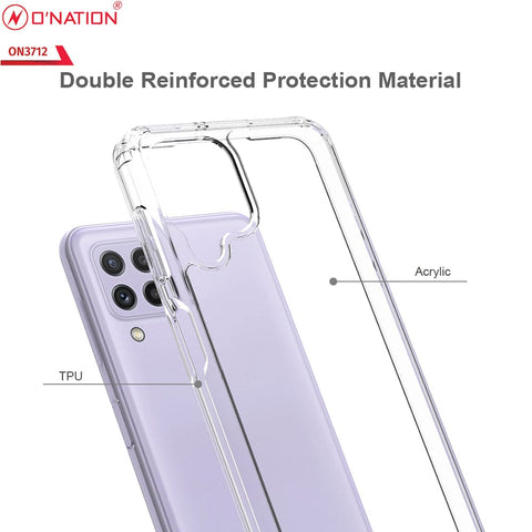 Samsung Galaxy M22 Cover  - ONation Crystal Series - Premium Quality Clear Case No Yellowing Back With Smart Shockproof Cushions