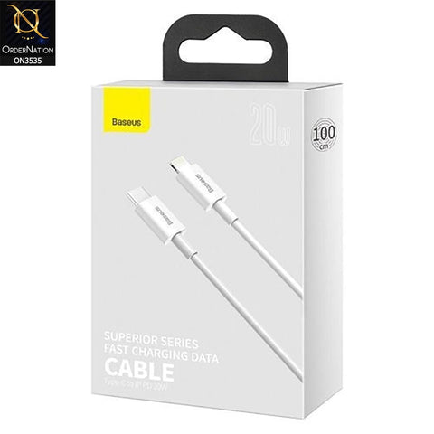 Baseus Superior Series TypeC To iPhone 20W Fast Charging Cable 1m - White