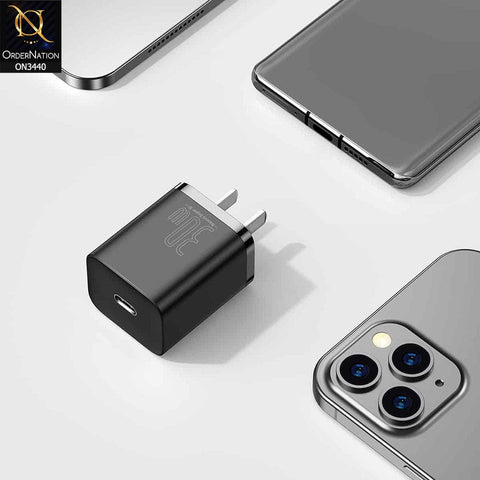 Black - Baseus Super SI Quick Charger 1C 30W Type-C (Cable not Included)