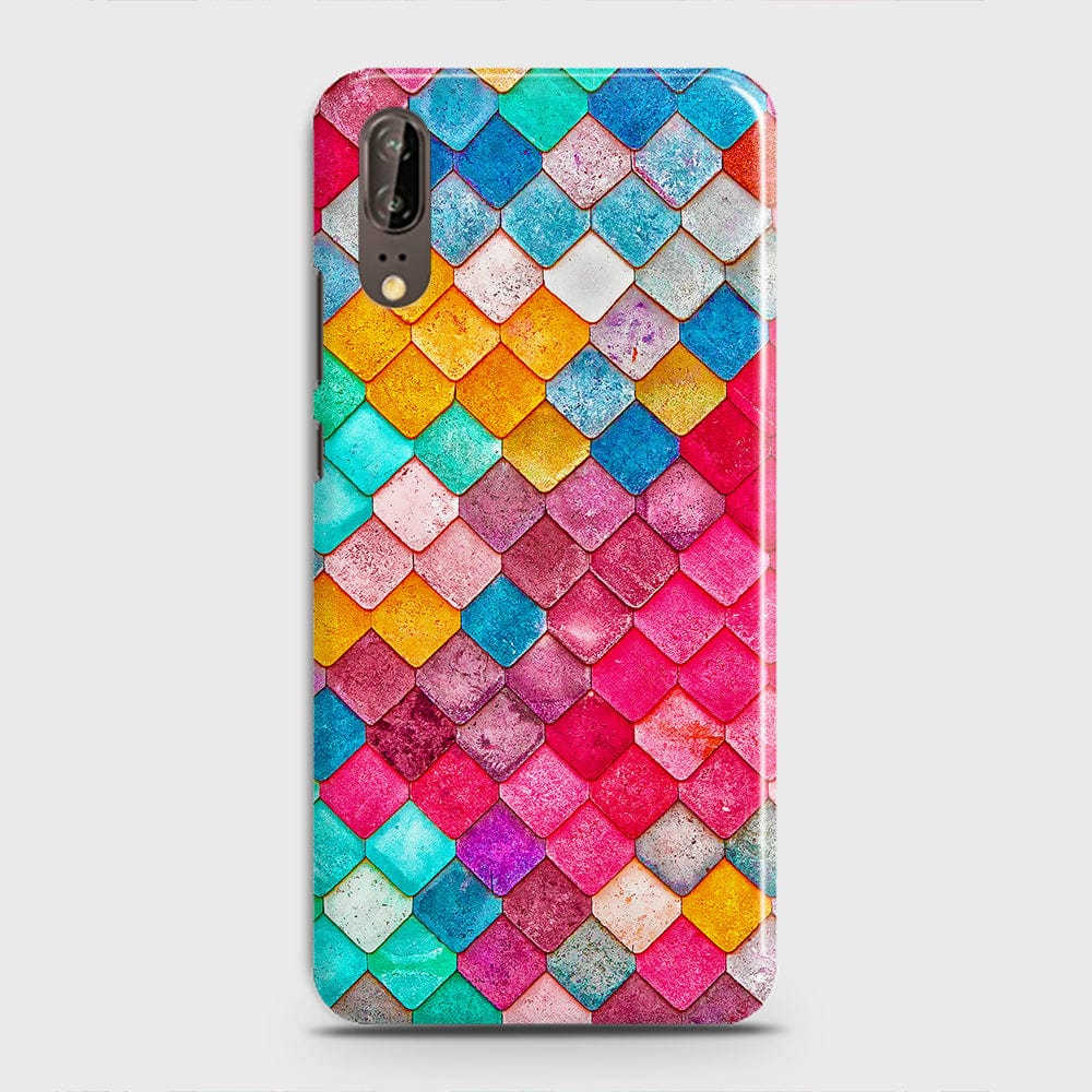 Huawei P20 Cover - Chic Colorful Mermaid Printed Hard Case with Life Time Colors Guarantee