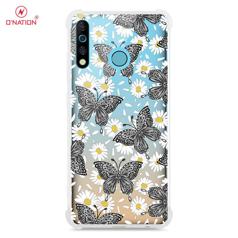 Tecno Camon 12 Cover - O'Nation Butterfly Dreams Series - 9 Designs - Clear Phone Case - Soft Silicon Borders