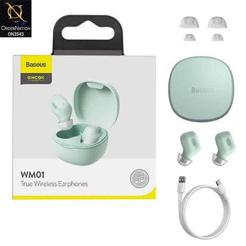 Baseus WM01 TWS Bluetooth 5.0 Headset Earphone - Green