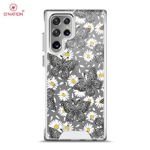 Samsung Galaxy S22 Ultra 5G Cover - O'Nation Butterfly Dreams Series - 9 Designs - Clear Phone Case - Soft Silicon Bordersx