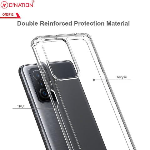 Xiaomi 11T Pro Cover  - ONation Crystal Series - Premium Quality Clear Case No Yellowing Back With Smart Shockproof Cushions