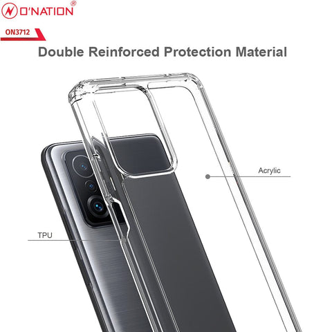 Xiaomi 11T Pro Cover  - ONation Crystal Series - Premium Quality Clear Case No Yellowing Back With Smart Shockproof Cushions