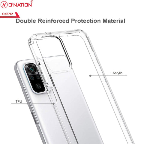 Xiaomi Redmi Note 10 4G Cover  - ONation Crystal Series - Premium Quality Clear Case No Yellowing Back With Smart Shockproof Cushions