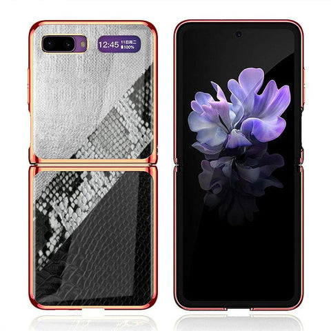 Samsung Galaxy Z Flip Cover - Printed Skins Series - Premium Electroplated Infinity Ultra Shine Glass Soft Silicon Borders Case