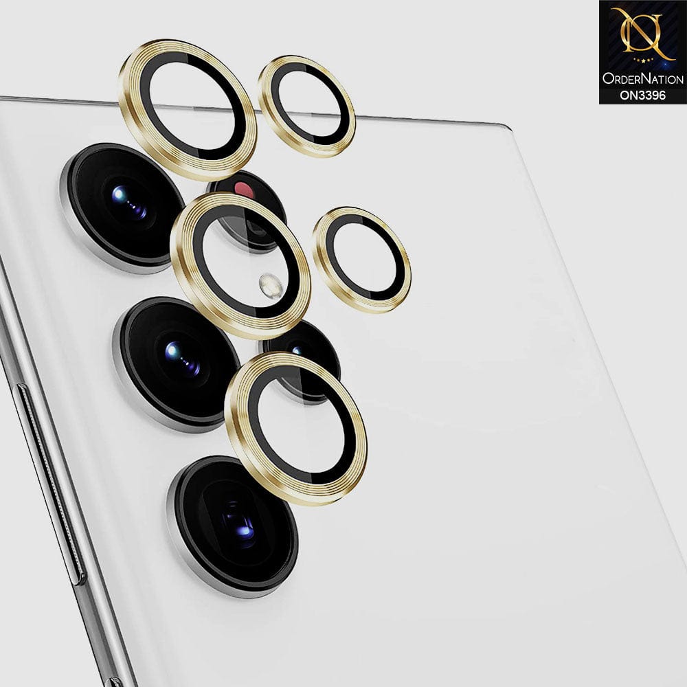 Samsung Galaxy S22 Ultra 5G Camera Protector - Golden - Metal Ring Camera Glass Protector