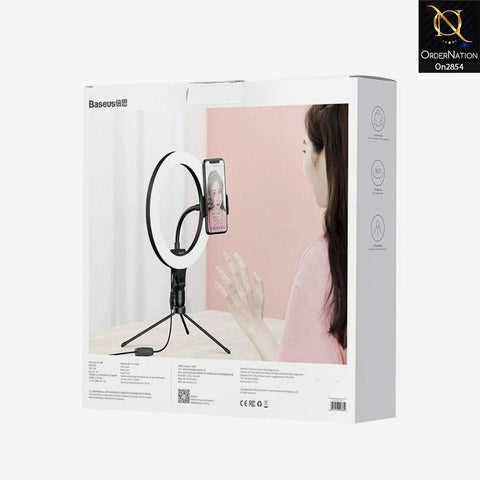 Black - 26 cm With 9 Inch Stand - Baseus (CRZB10-A01) Live Stream Led Soft Light With Table Stand