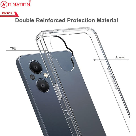 Oppo F21 Pro 5G Cover  - ONation Crystal Series - Premium Quality Clear Case No Yellowing Back With Smart Shockproof Cushions