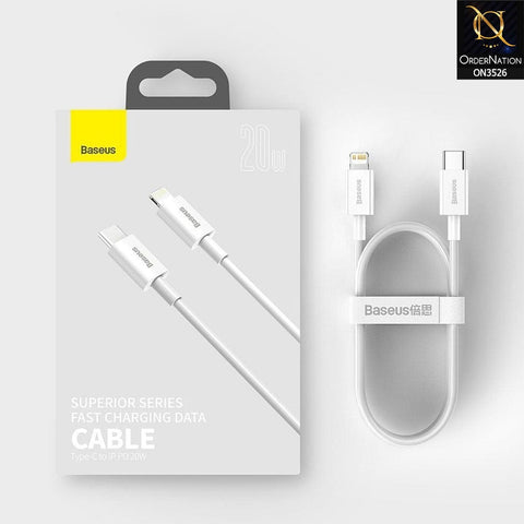 Baseus Superior Series TypeC To iPhone 20W Fast Charging Cable 2m - White