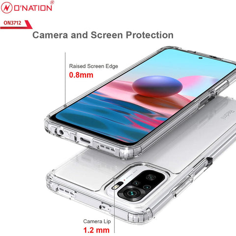 Xiaomi Redmi Note 10 4G Cover  - ONation Crystal Series - Premium Quality Clear Case No Yellowing Back With Smart Shockproof Cushions