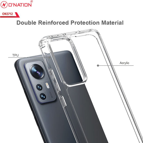 Xiaomi 12S Pro Cover  - ONation Crystal Series - Premium Quality Clear Case No Yellowing Back With Smart Shockproof Cushions