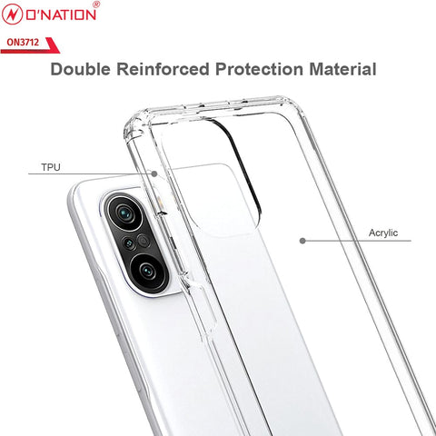 Xiaomi Poco F3 Cover  - ONation Crystal Series - Premium Quality Clear Case No Yellowing Back With Smart Shockproof Cushions