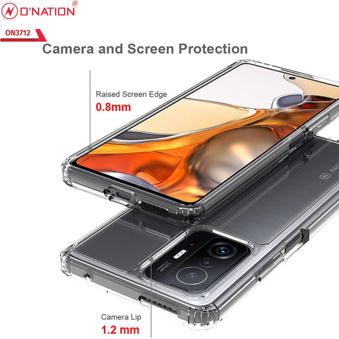 Xiaomi 11T Cover  - ONation Crystal Series - Premium Quality Clear Case No Yellowing Back With Smart Shockproof Cushions