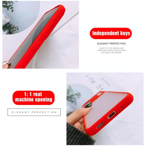 Translucent Matte Shockproof Camera Slide Protection Case For Infinix Hot 8, Hot 8 lite, Hot 9, Hot 9 play, Techno Spark 4, Huawei Y6p