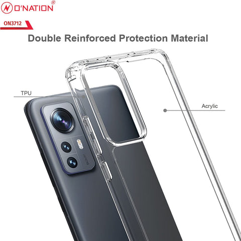 Xiaomi 12 Cover  - ONation Crystal Series - Premium Quality Clear Case No Yellowing Back With Smart Shockproof Cushions