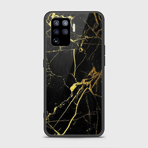 Oppo A94 Cover - Black Marble Series - HQ Ultra Shine Premium Infinity Glass Soft Silicon Borders Case