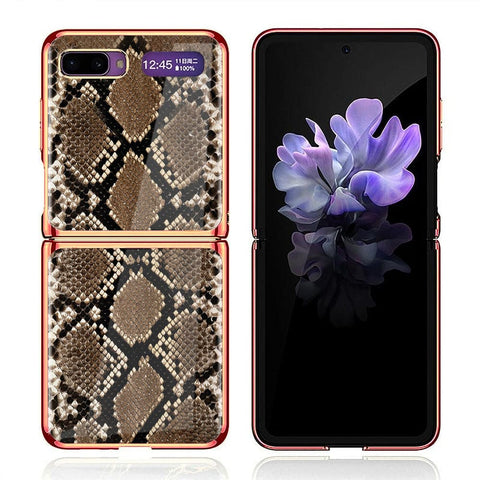 Samsung Galaxy Z Flip Cover - Printed Skins Series - Premium Electroplated Infinity Ultra Shine Glass Soft Silicon Borders Case