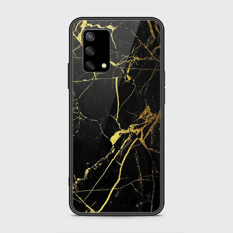 Oppo Reno 6 Lite Cover - Black Marble Series - HQ Ultra Shine Premium Infinity Glass Soft Silicon Borders Case