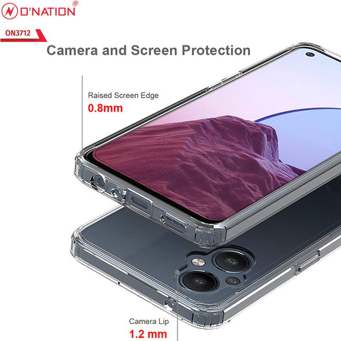 OnePlus Nord N20 5G Cover  - ONation Crystal Series - Premium Quality Clear Case No Yellowing Back With Smart Shockproof Cushions