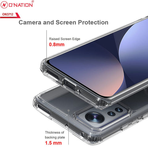 Xiaomi 12 Pro Cover  - ONation Crystal Series - Premium Quality Clear Case No Yellowing Back With Smart Shockproof Cushions