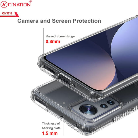 Xiaomi 12S Pro Cover  - ONation Crystal Series - Premium Quality Clear Case No Yellowing Back With Smart Shockproof Cushions
