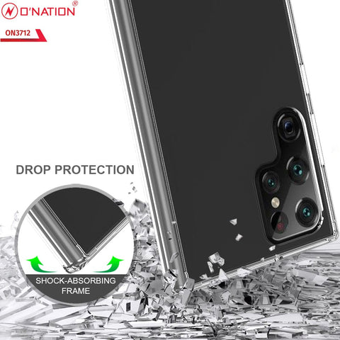 Samsung Galaxy S22 Ultra 5G Cover  - ONation Crystal Series - Premium Quality Clear Case No Yellowing Back With Smart Shockproof Cushions