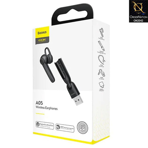 Baseus A05 Single Ear Wireless Earphone - Black