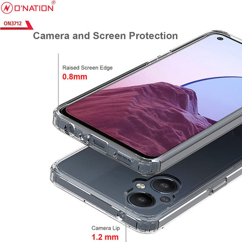 Oppo F21 Pro 5G Cover  - ONation Crystal Series - Premium Quality Clear Case No Yellowing Back With Smart Shockproof Cushions