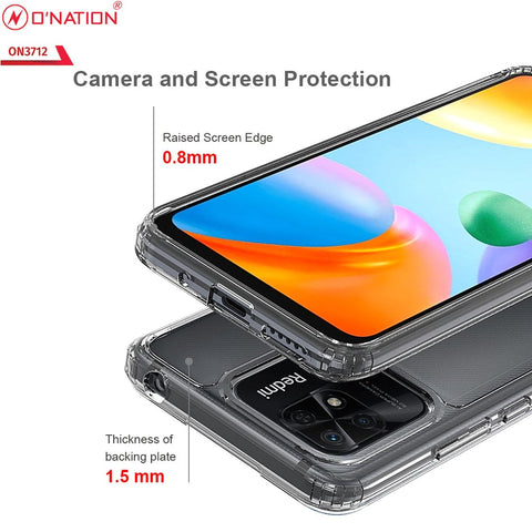 Xiaomi Redmi 10C Cover  - ONation Crystal Series - Premium Quality Clear Case No Yellowing Back With Smart Shockproof Cushions