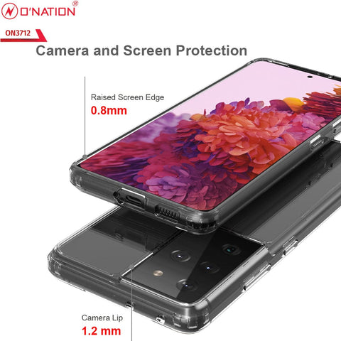 Samsung Galaxy S21 Ultra 5G Cover  - ONation Crystal Series - Premium Quality Clear Case No Yellowing Back With Smart Shockproof Cushions