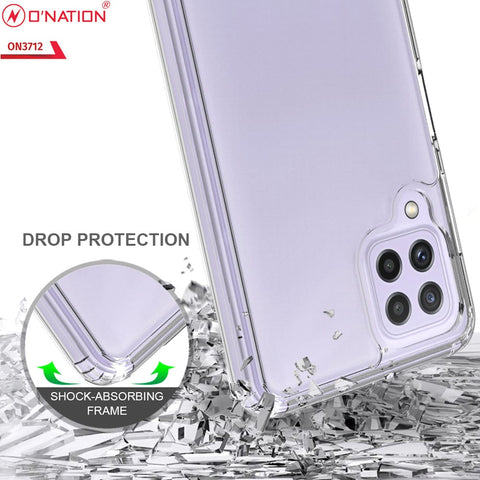 Samsung Galaxy A22 Cover  - ONation Crystal Series - Premium Quality Clear Case No Yellowing Back With Smart Shockproof Cushions