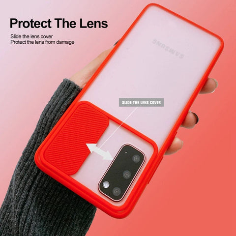 Translucent Matte Shockproof Camera Slide Protection Case For Infinix Hot 8, Hot 8 lite, Hot 9, Hot 9 play, Techno Spark 4, Huawei Y6p