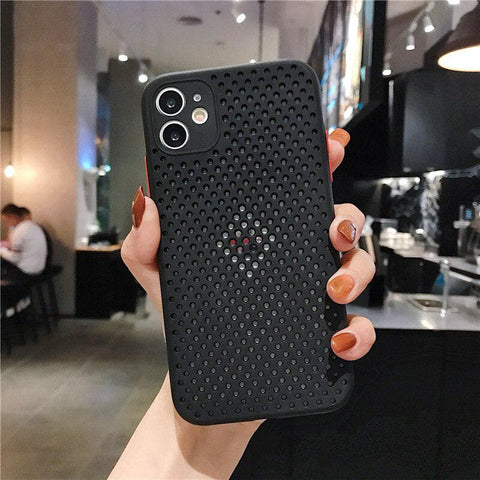 Cooling Breathing Mesh Soft Rubber Feel Phone Case For All iPhone Models