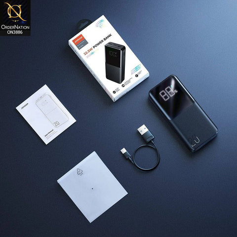 Black - JR-QP192 20000mah 22.5W fast charging powerbank with LCD display