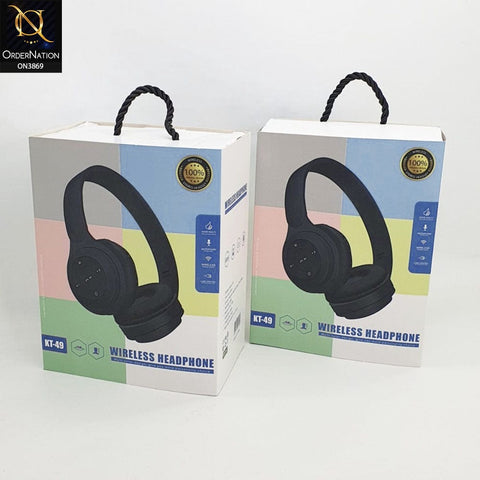 Headphone Bluetooth Bando KT-49/Wireless Headset KT-49 Support SD Card - Blue