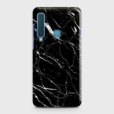 Samsung Galaxy A9 2018 Cover - Trendy Black Marble Printed Hard Case with Life Time Colors Guarantee