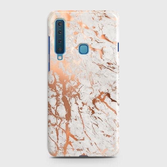 Samsung Galaxy A9 2018 Cover - In Chic Rose Gold Chrome Style Printed Hard Case with Life Time Colors Guarantee