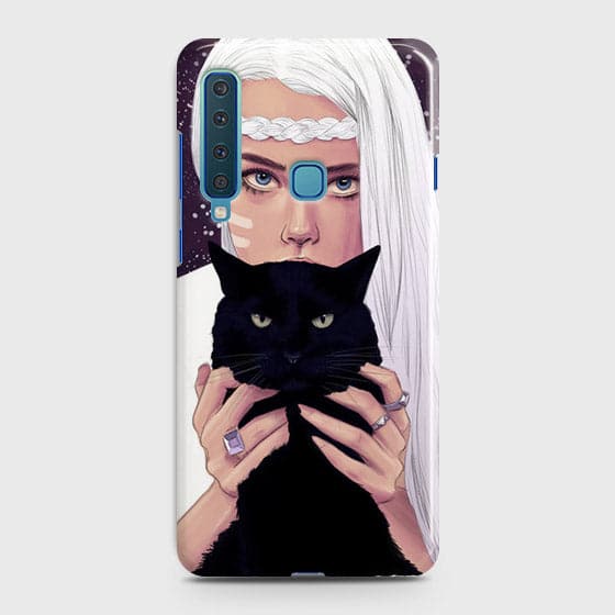 Samsung Galaxy A9 2018 Cover - Trendy Wild Black Cat Printed Hard Case with Life Time Colors Guarantee