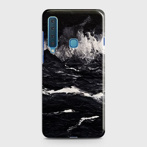 Samsung Galaxy A9 2018 Cover - Black Ocean Marble Trendy Printed Hard Case with Life Time Colors Guarantee