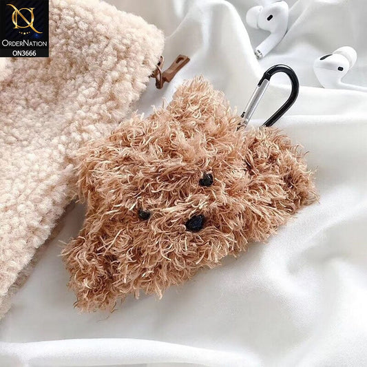 Airpods Pro Cover - Brown - New Fluffy  cute Fashion Cartoon Soft Silicone Airpods Case