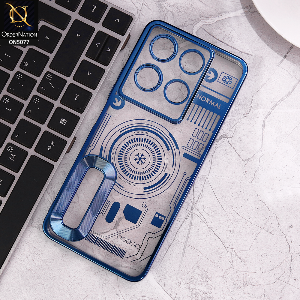 Infinix Note 30 - Blue -  New Design Electroplating Soft TPU Cases With Camera Protection