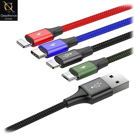 Black - BASEUS RAPID SERIES 4-IN-1 CABLE CA1T4-A01 - 1.2M